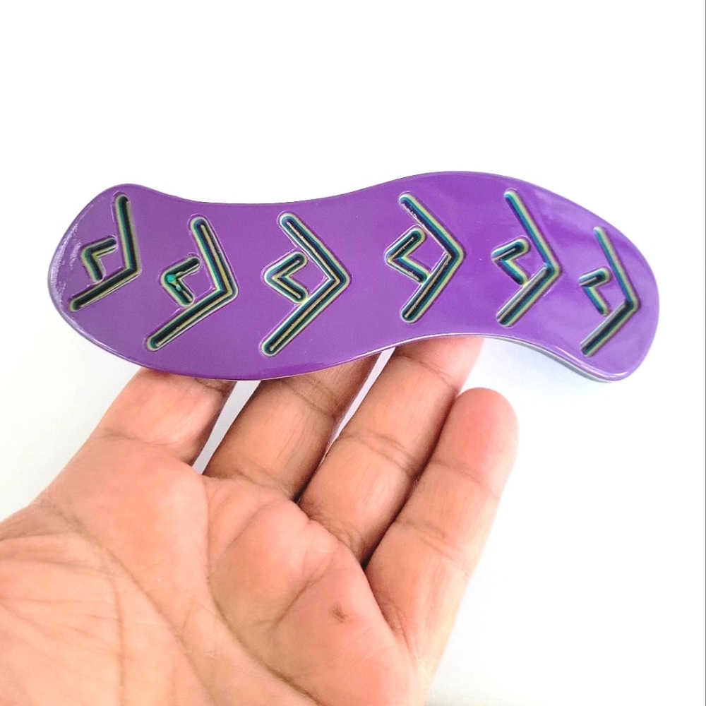 Vintage 80's Retro X-Large Acrylic French Hair Barrette Clip